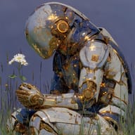 an example of an image generated in MidJourney using the prompt with the --sref 4164843362, ranked 19th among the user favorites on this website.