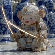 an example of an image generated in MidJourney using the prompt with the --sref 4164843362, ranked 19th among the user favorites on this website.