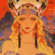 an example of an image generated in MidJourney using the prompt with the --sref 4195083820, ranked 10th among the user favorites on this website.