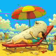 an example of an 2D style image generated in MidJourney using the prompt with the --sref 4225573676, ranked 24th among the user favorites on this website.