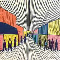 an example of an image generated in MidJourney using the prompt with the --sref 4227520489, ranked 2th among the user favorites on this website.