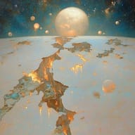 an example of an Golden style image generated in MidJourney using the prompt with the --sref 4232973495, ranked 15th among the user favorites on this website.