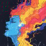 an example of an Orange style image generated in MidJourney using the prompt with the --sref 4535, ranked 16th among the user favorites on this website.