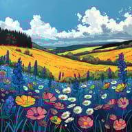 an example of an Orange style image generated in MidJourney using the prompt with the --sref 4535, ranked 16th among the user favorites on this website.