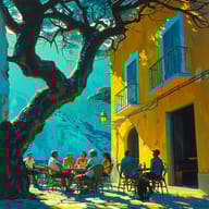 an example of an Green style image generated in MidJourney using the prompt with the --sref 5450, ranked 22th among the user favorites on this website.