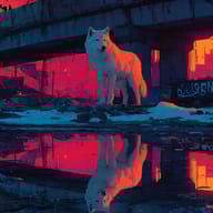 an example of an Cyberpunk style image generated in MidJourney using the prompt with the --sref 582376541, ranked 5th among the user favorites on this website.