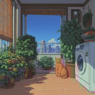 an example of an Studio ghibli style image generated in MidJourney using the prompt with the --sref 876166215, ranked 8th among the user favorites on this website.