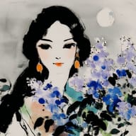an example of an image generated in MidJourney using the prompt with the --sref 889562474, ranked 18th among the user favorites on this website.